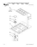 Cooktop, burner and grate parts
