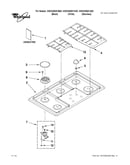 Cooktop, burner and grate parts