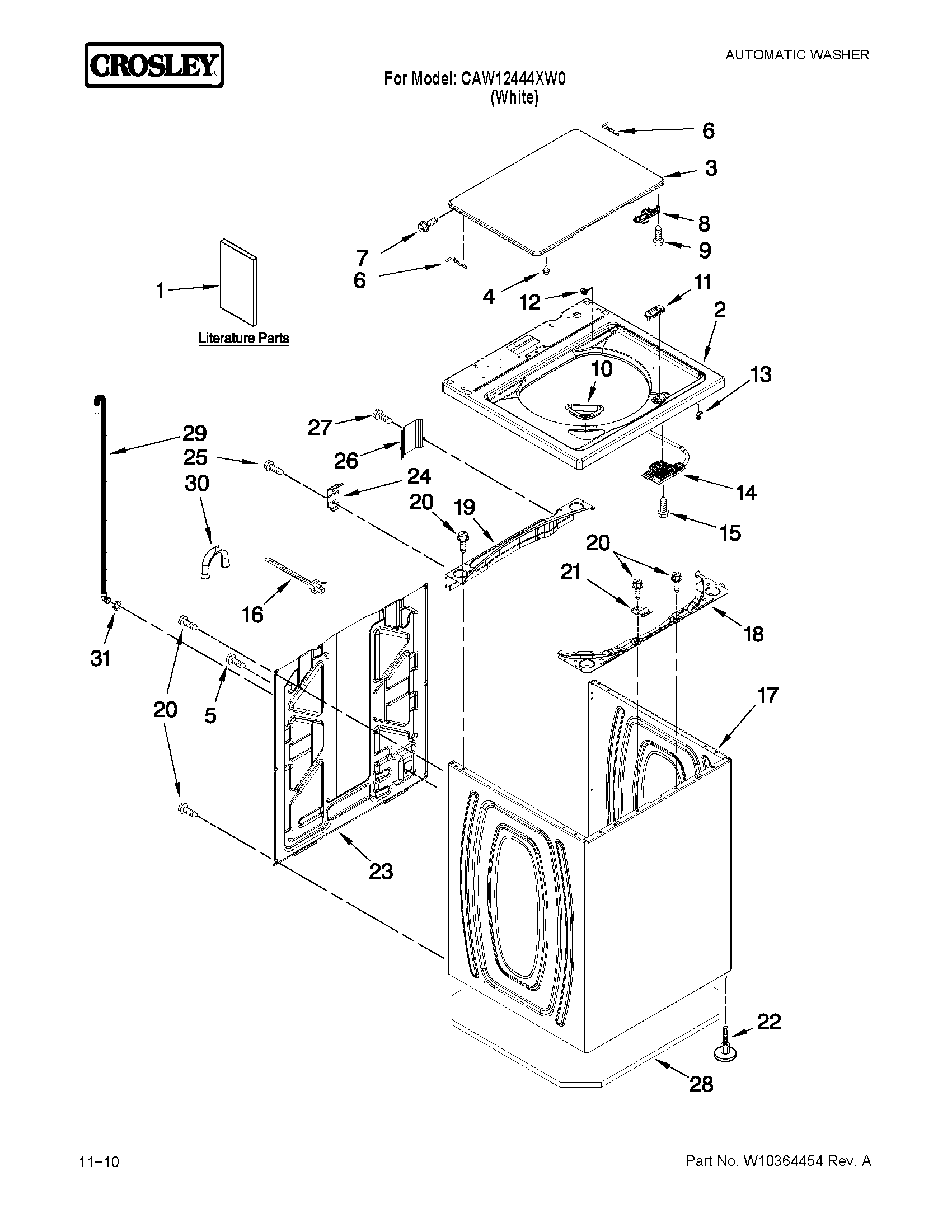 Top and cabinet parts