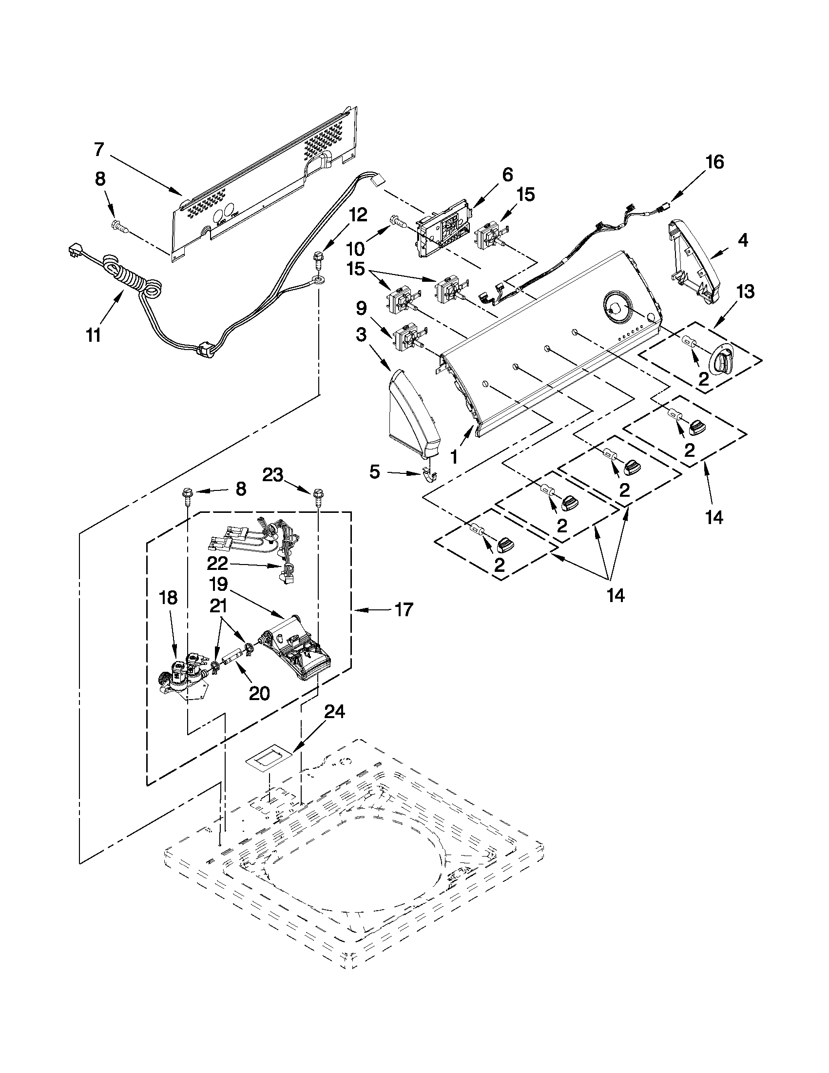 Console and water inlet parts