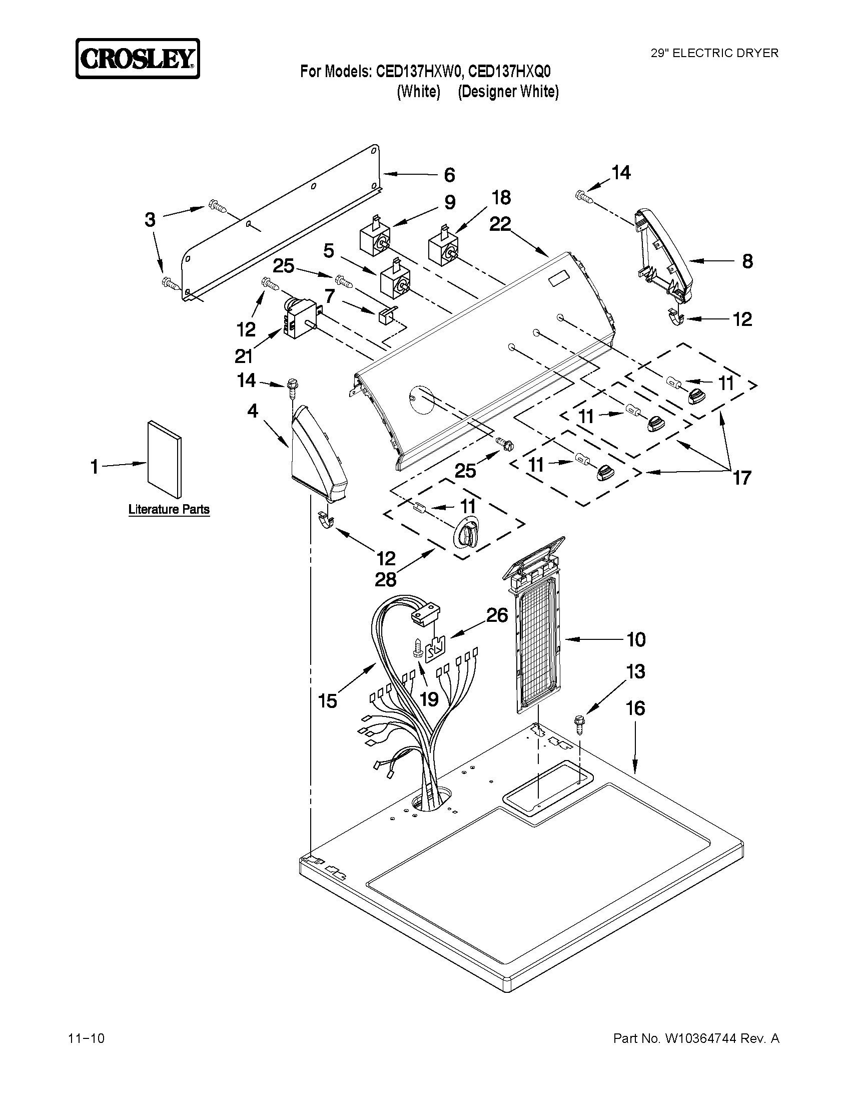 Top and console parts