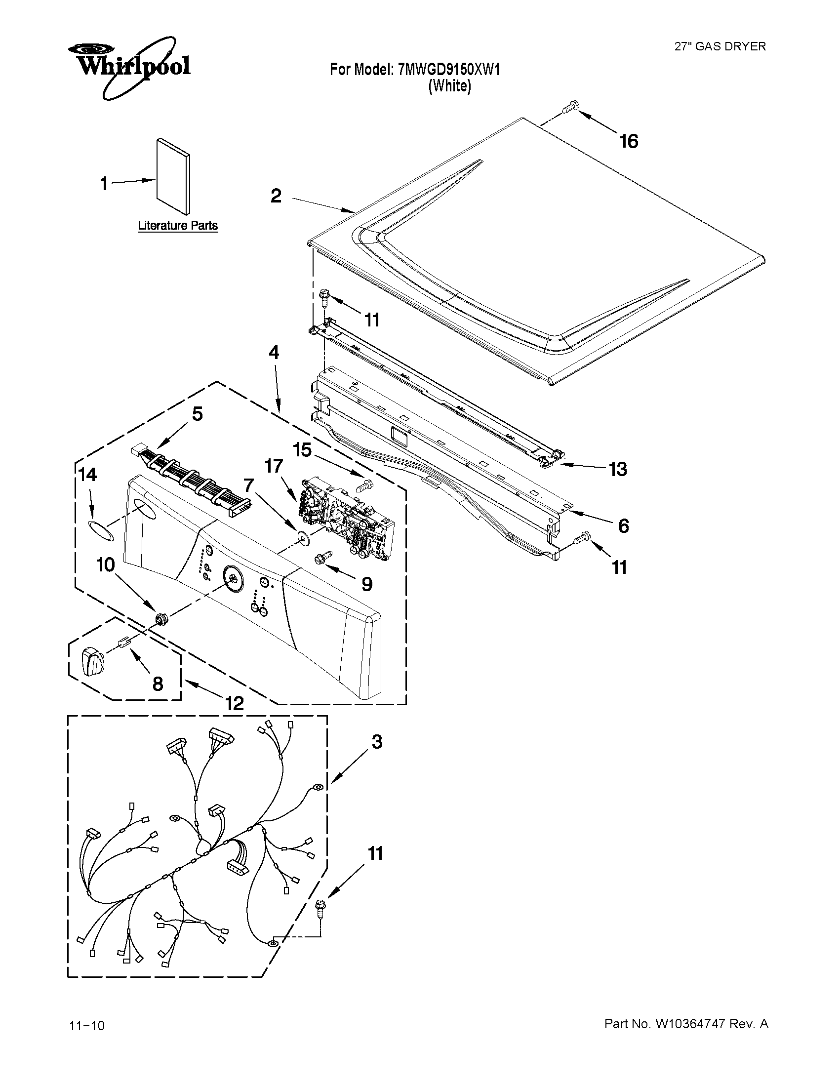 Top and console parts
