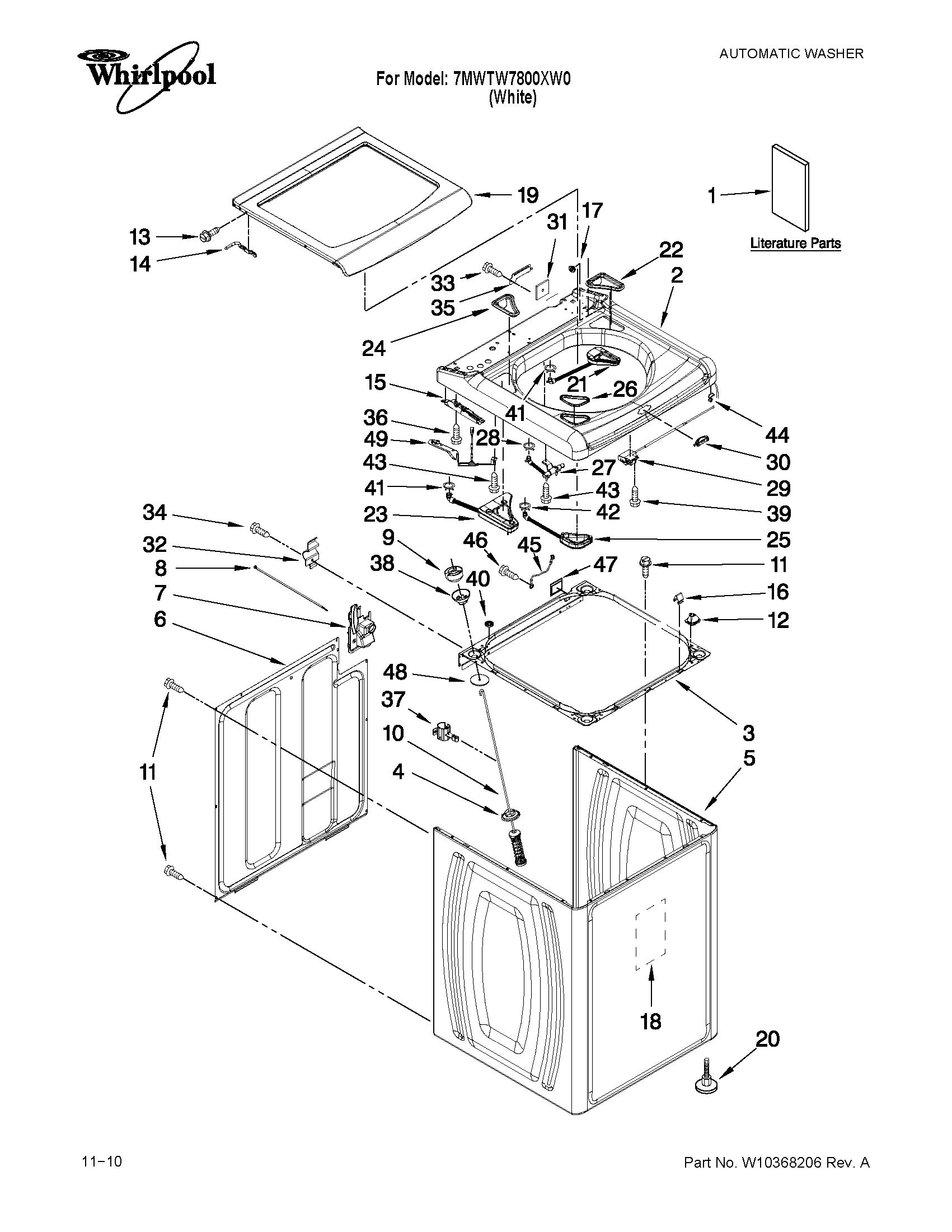 Top and cabinet parts