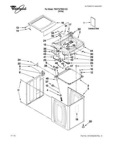 Top and cabinet parts