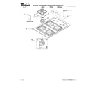 Whirlpool W3CG3014XW00 cooktop, burner and grate parts diagram