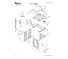 Whirlpool WTW5610XW0 top and cabinet parts diagram