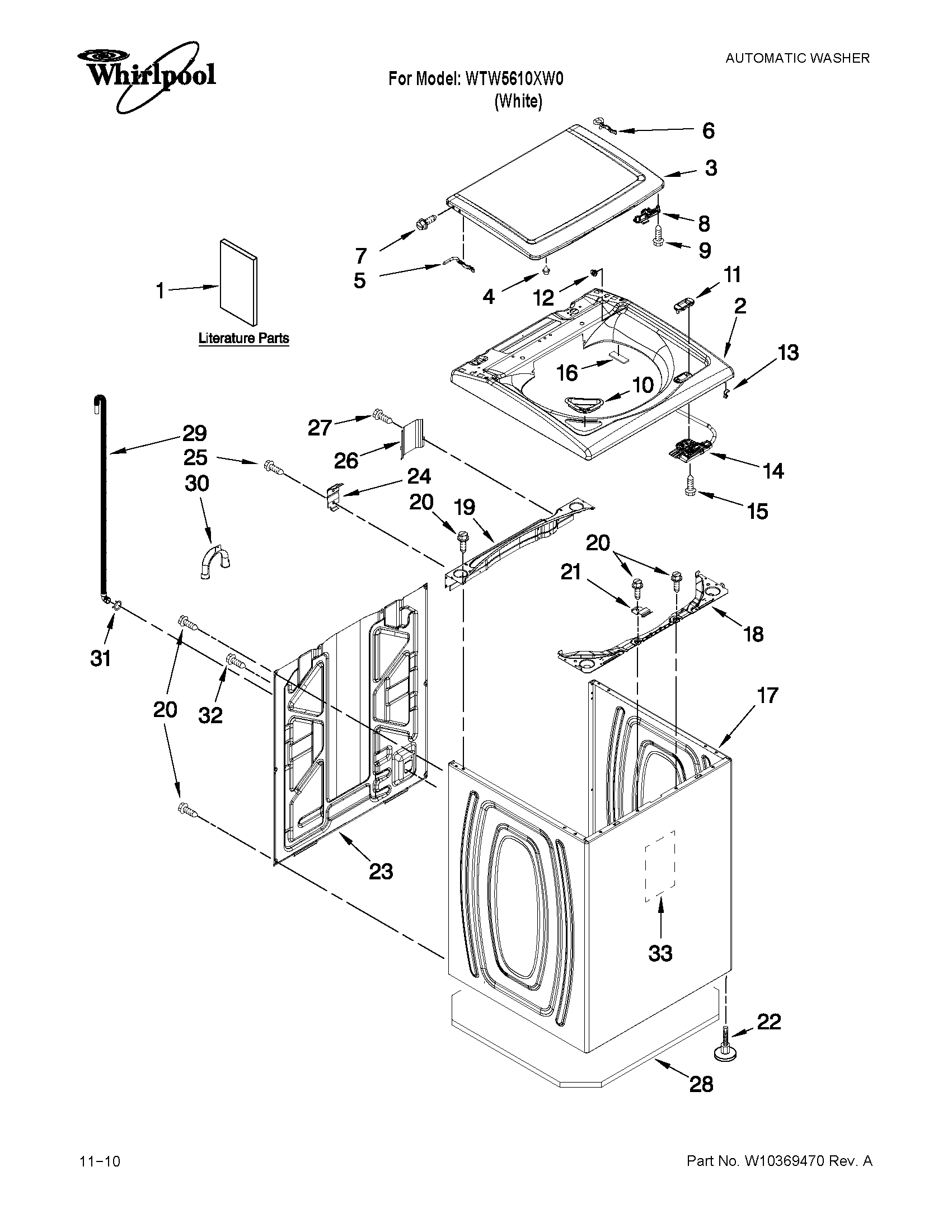 Top and cabinet parts