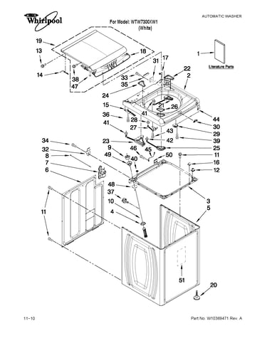 Top and cabinet parts