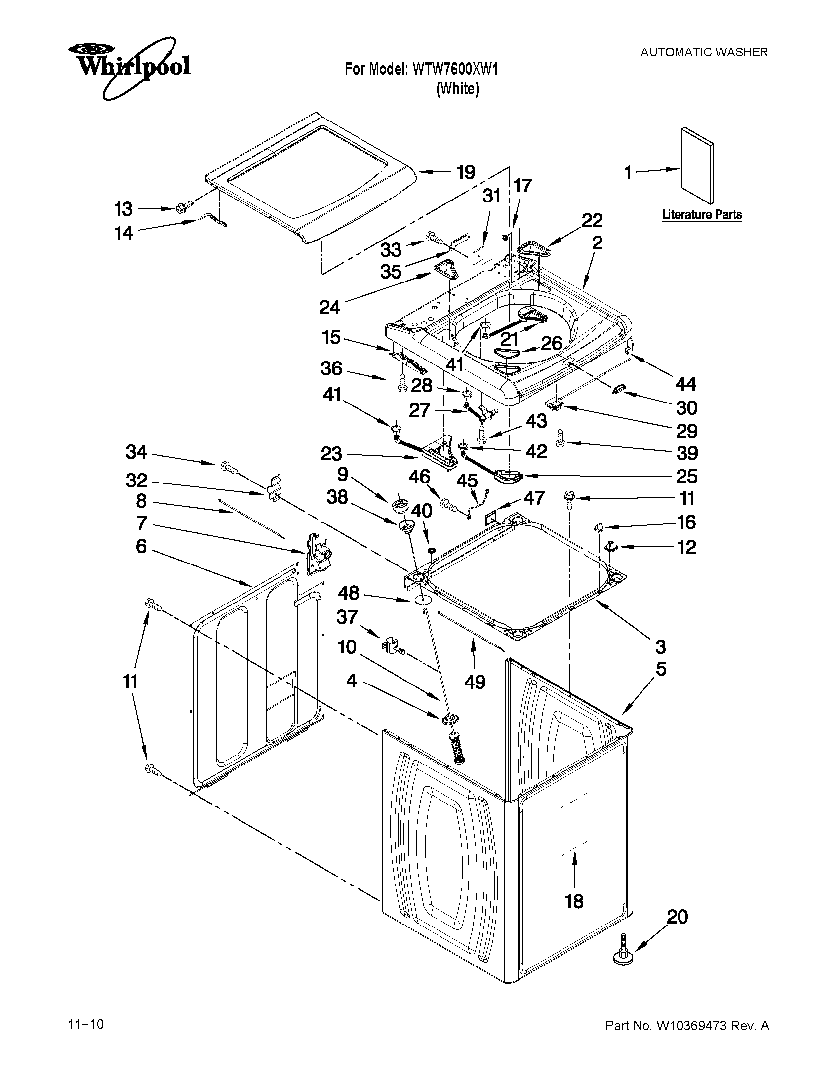 Top and cabinet parts