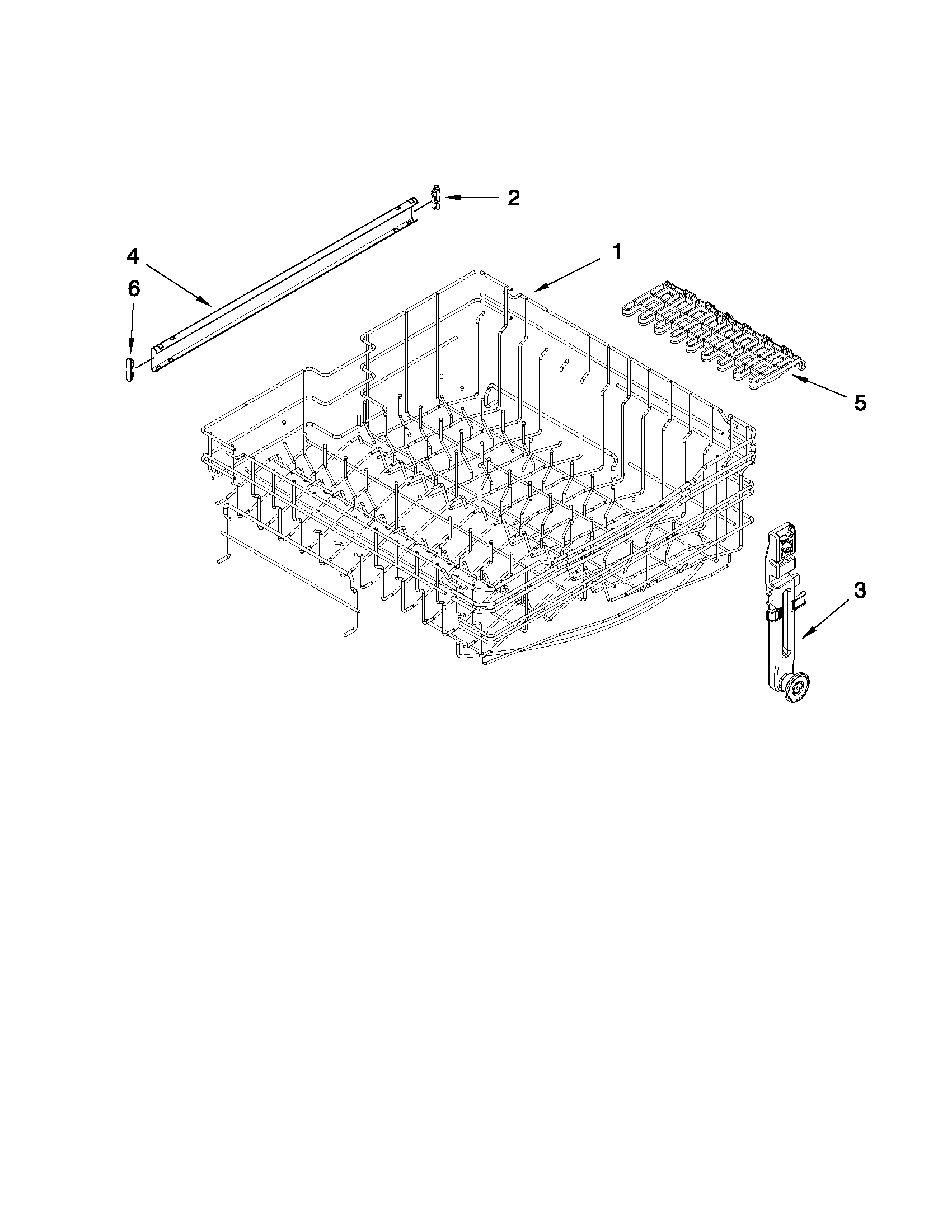 Upper rack and track parts