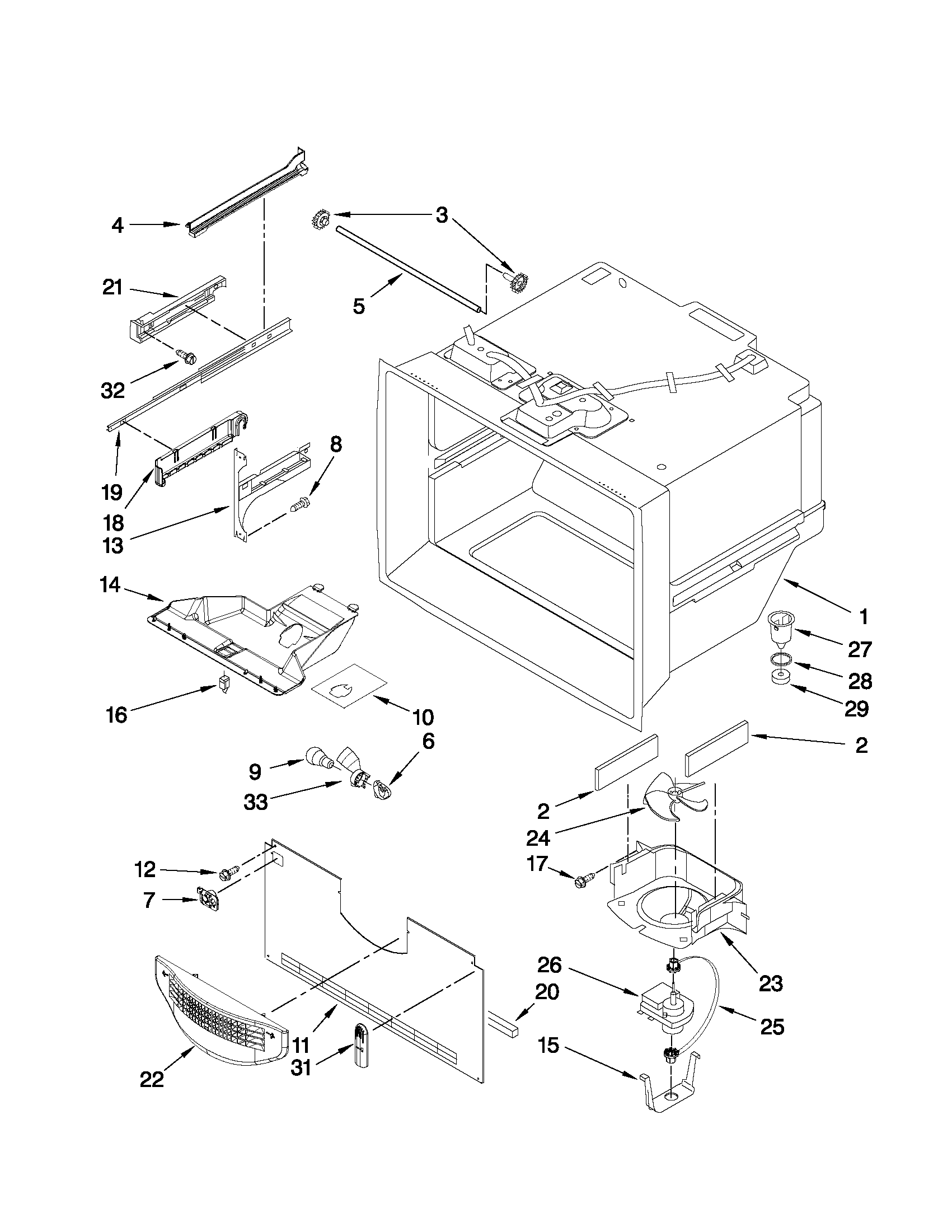 Freezer liner parts