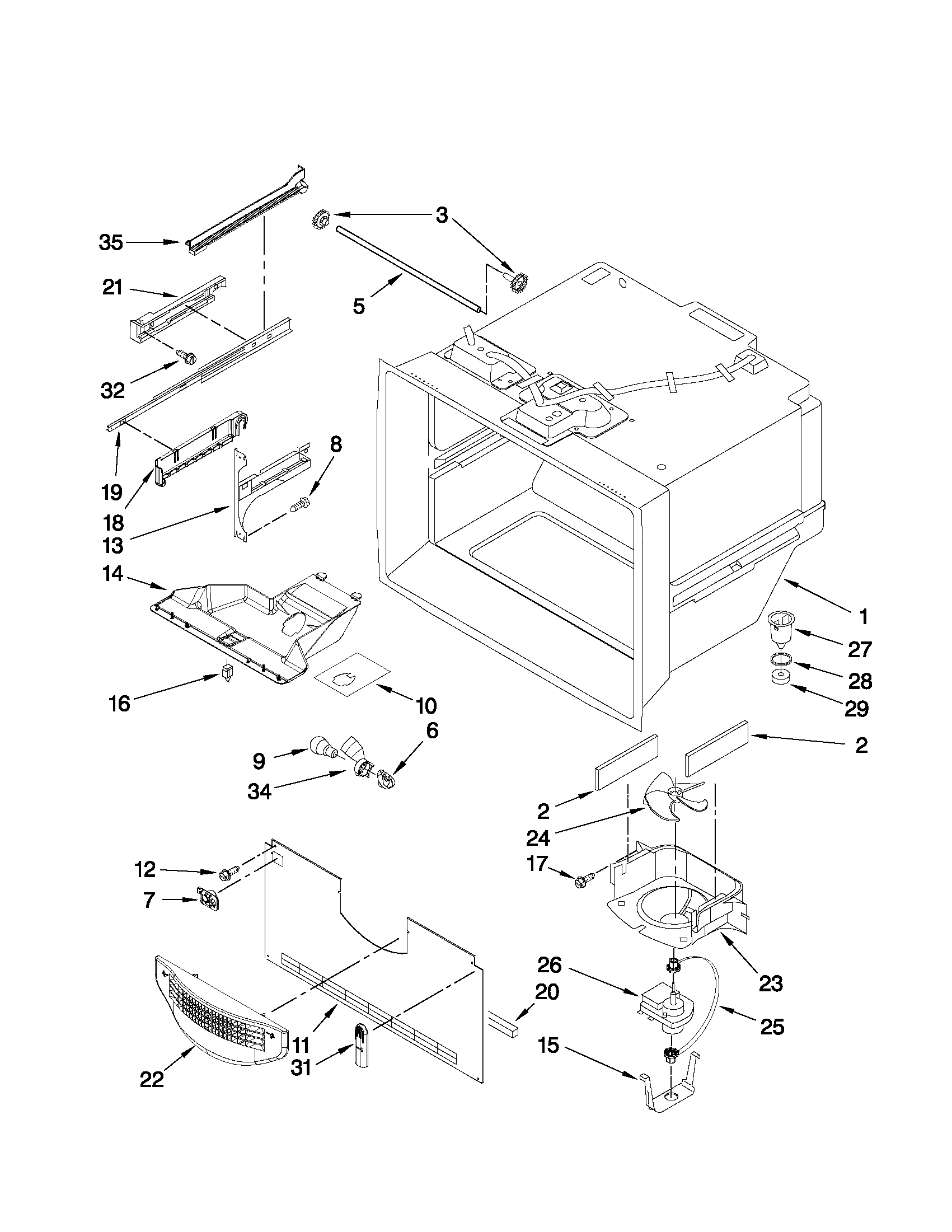 Freezer liner parts