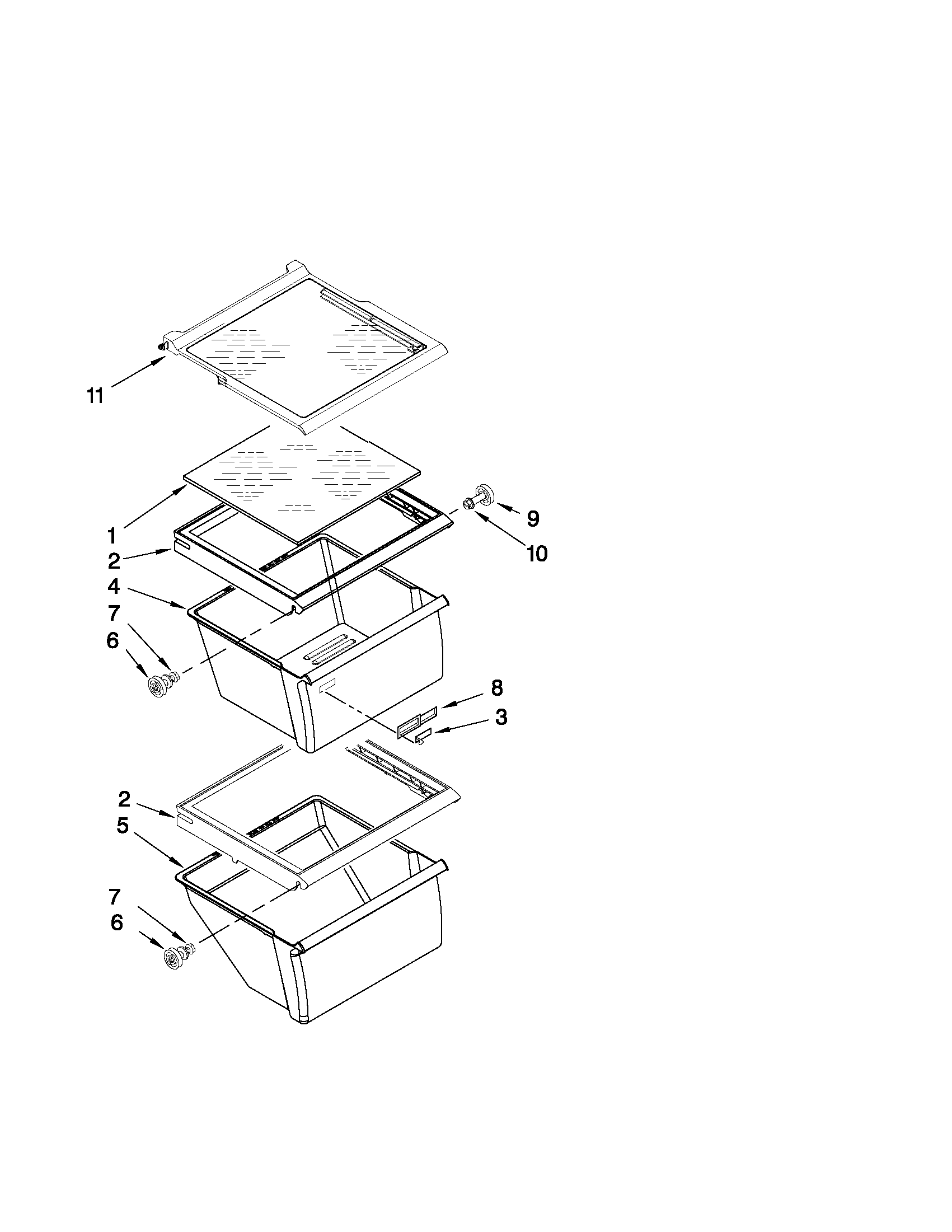 Refrigerator shelf parts