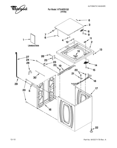 Top and cabinet parts