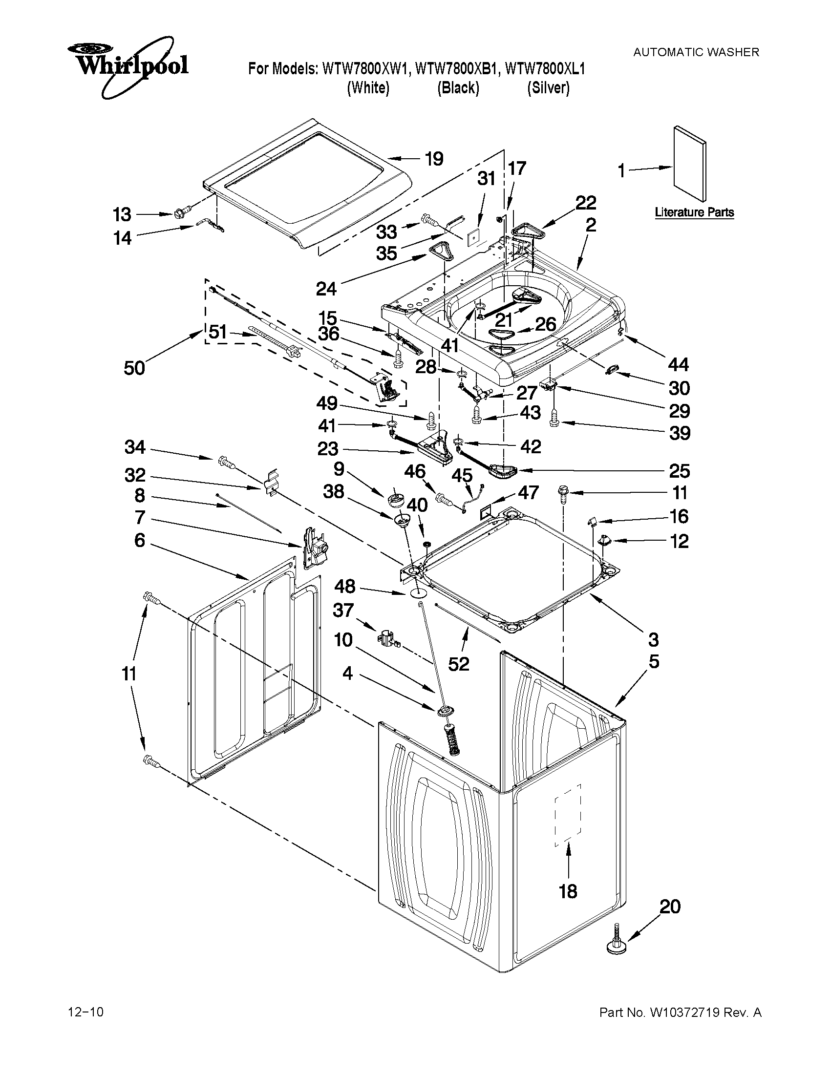 Top and cabinet parts