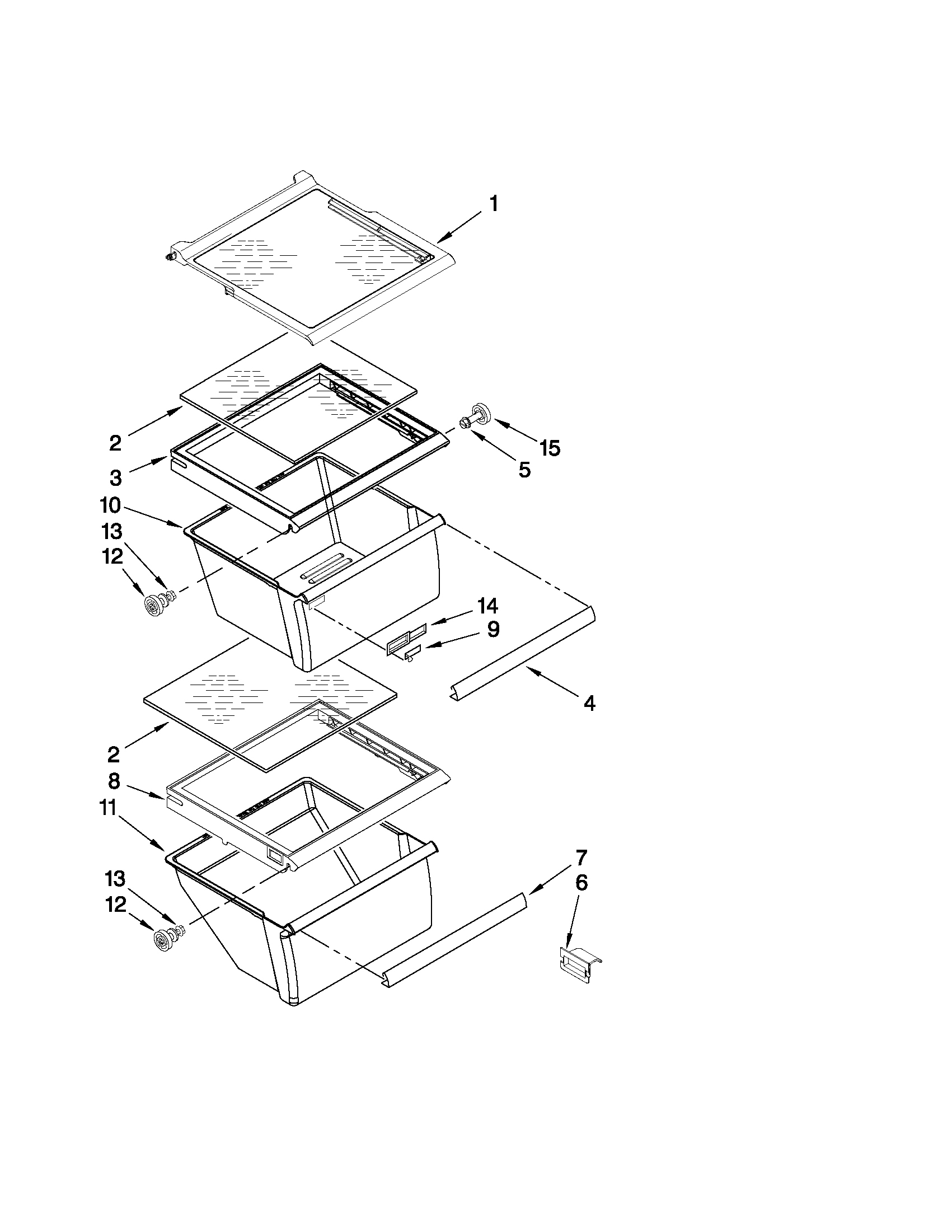 Refrigerator shelf parts