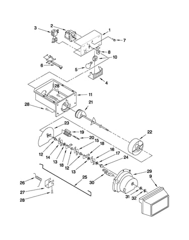 Motor and ice container parts