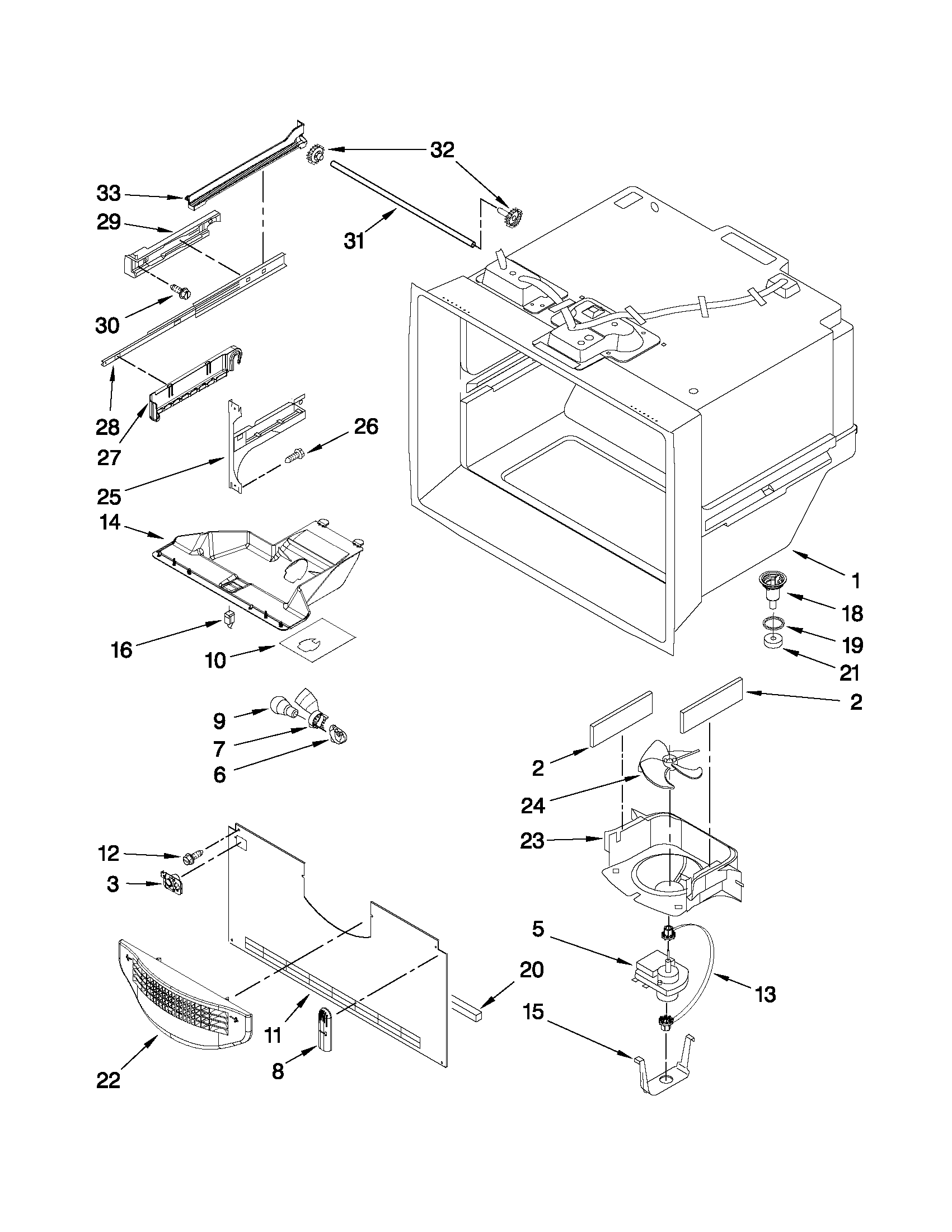 Freezer liner parts