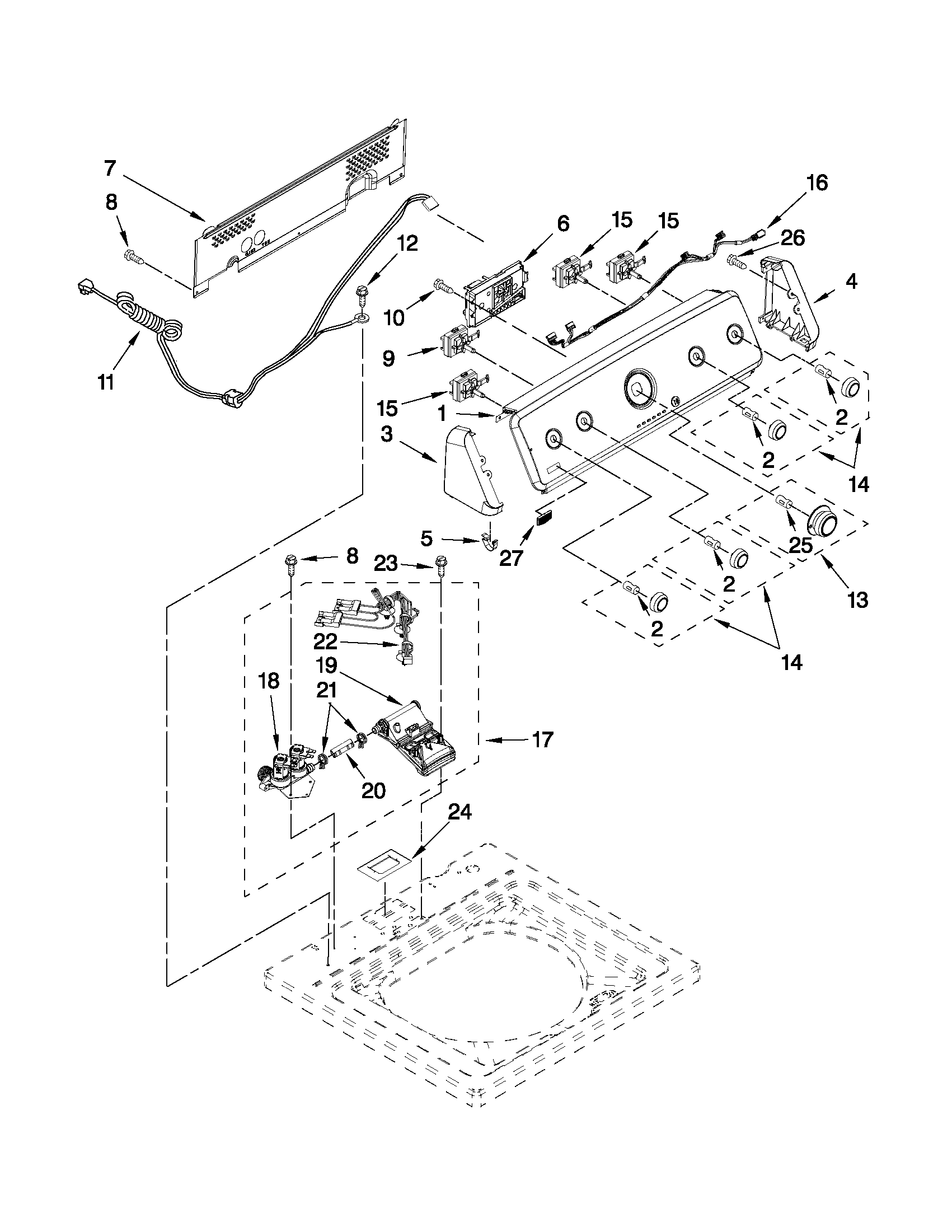 CONSOLE AND WATER INLET PARTS