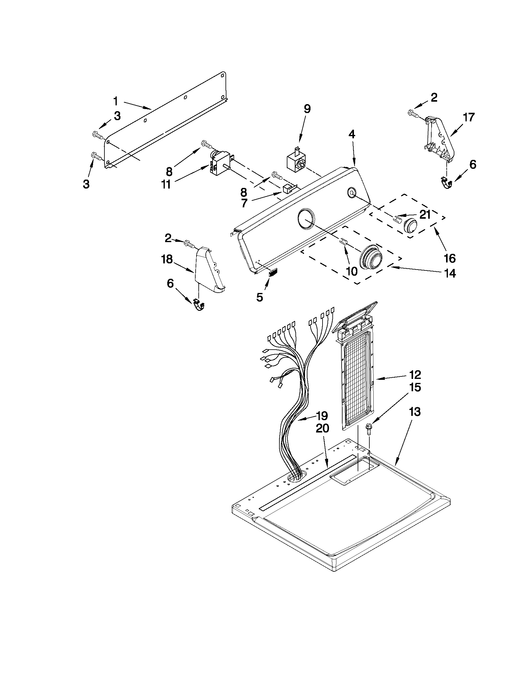 Top and console parts