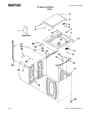 Top and cabinet parts