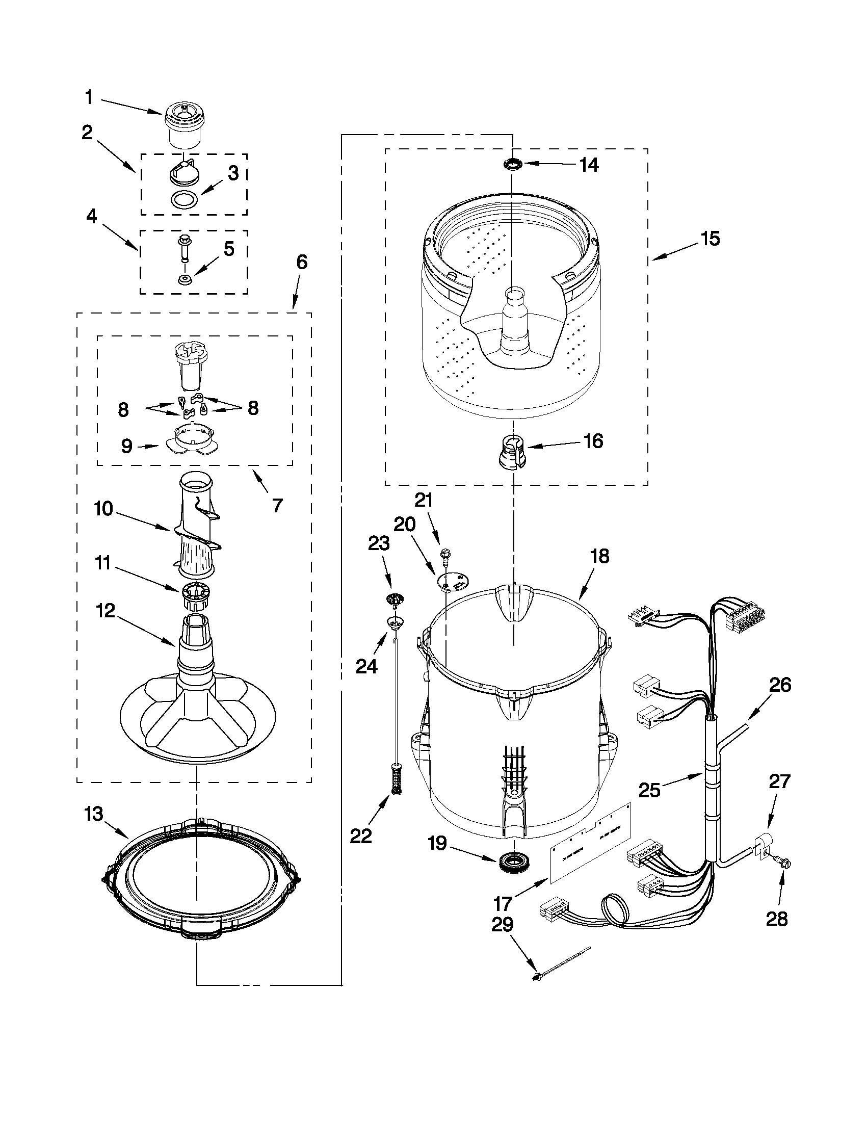Basket and tub parts