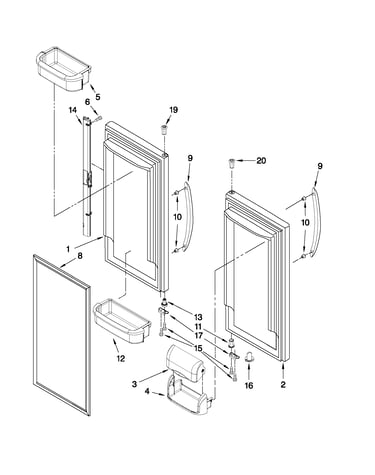 Refrigerator door parts