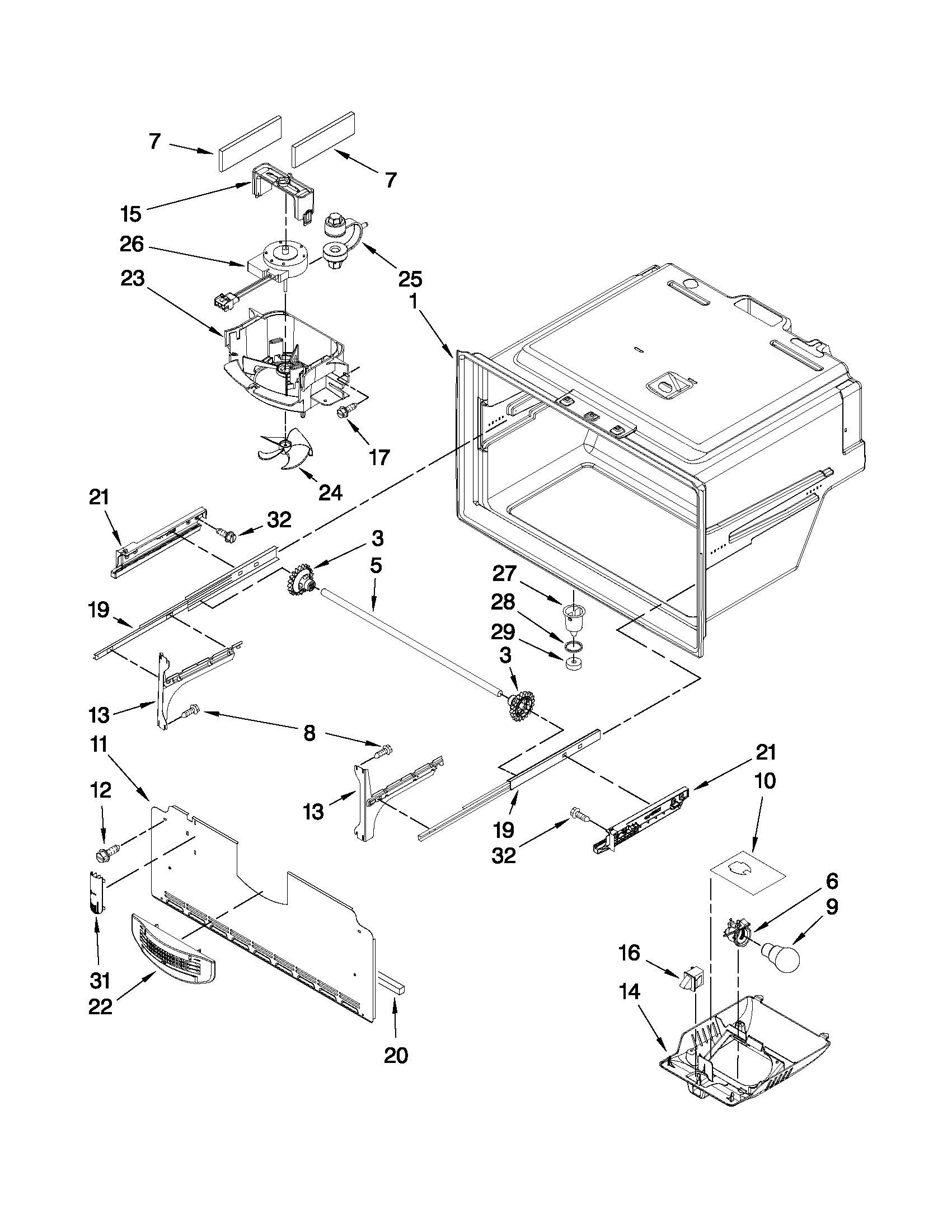 Freezer liner parts