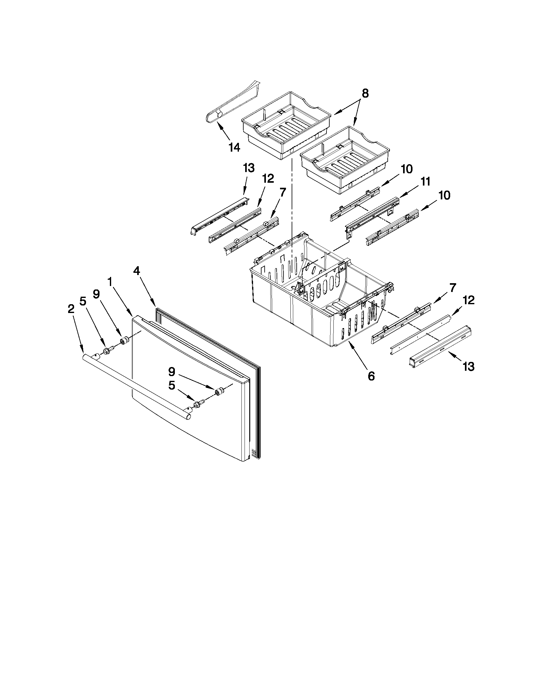 Freezer door parts