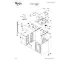 Whirlpool WTW4930XW0 top and cabinet parts diagram