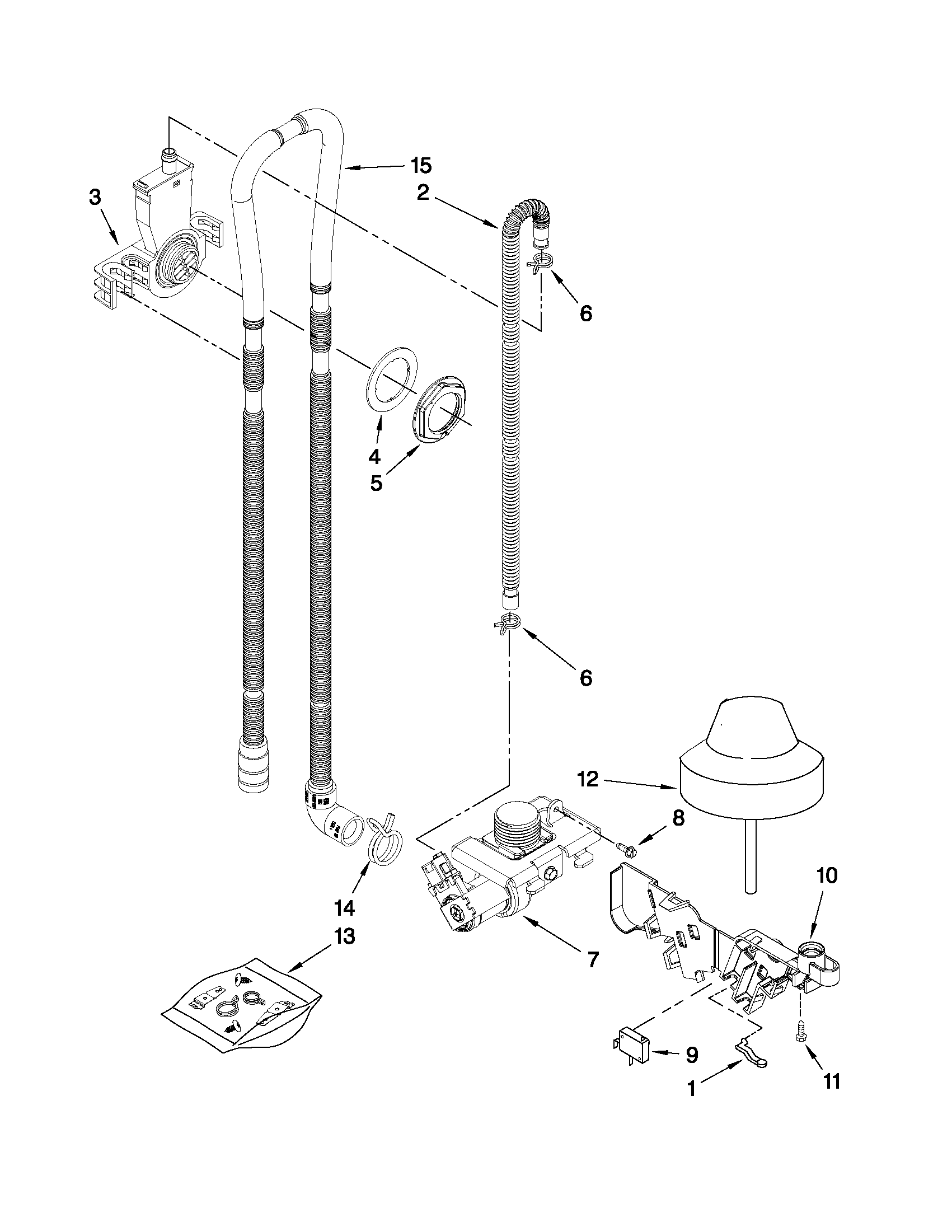 Fill, drain and overfill parts