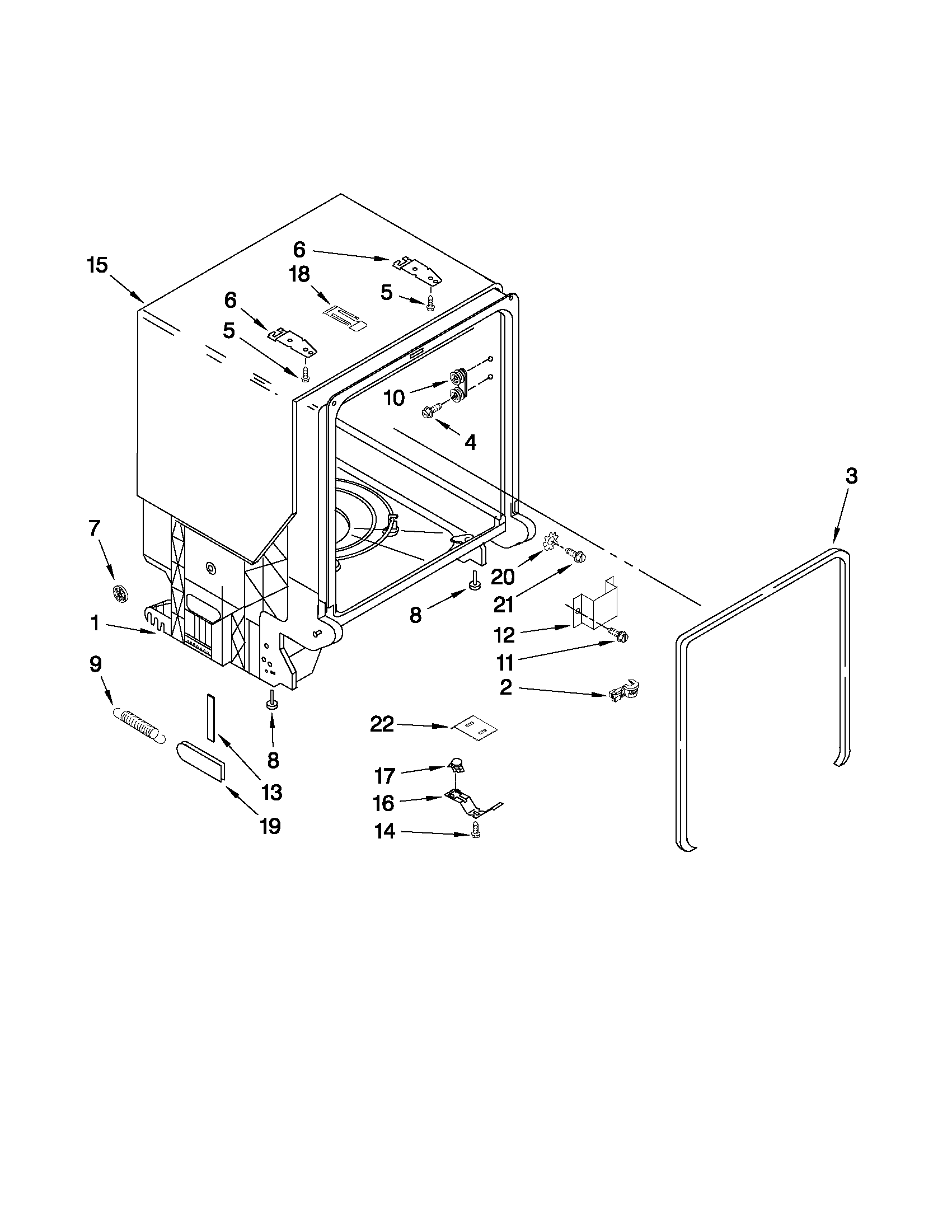 Tub and frame parts
