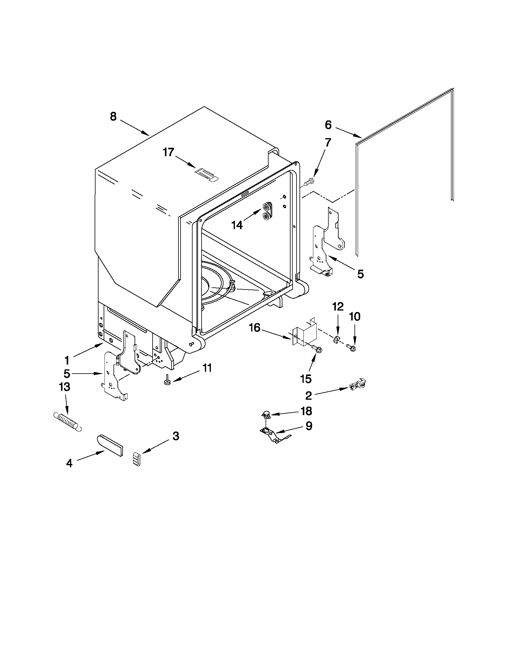 TUB AND FRAME PARTS