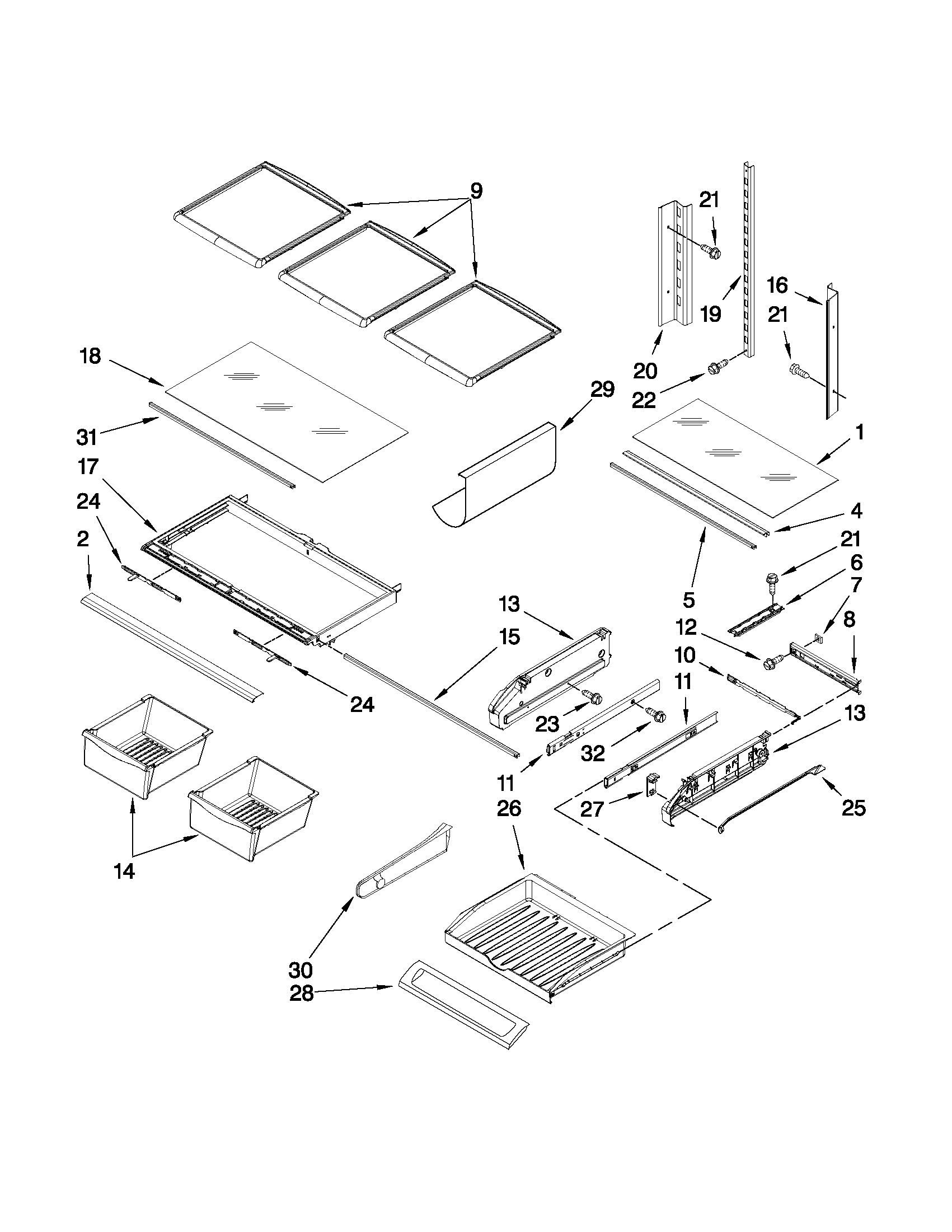 Shelf parts