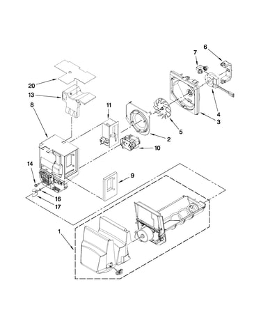 Motor and ice container parts