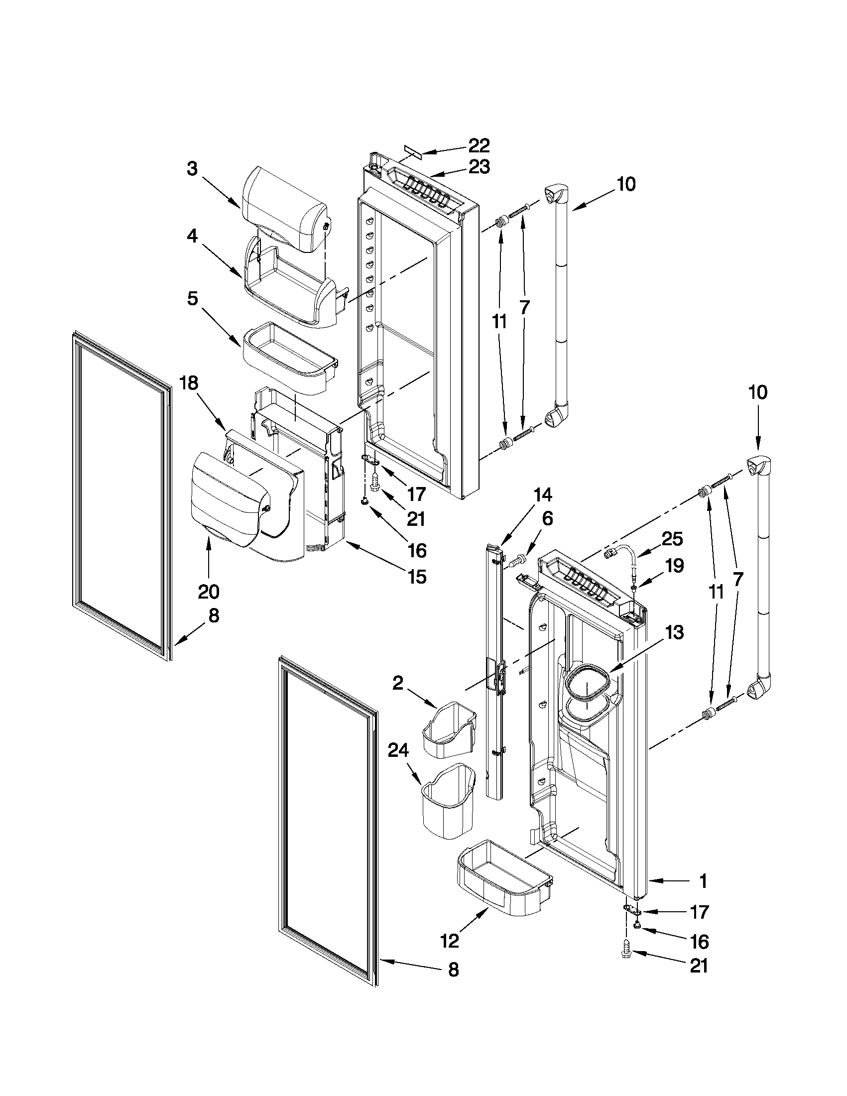 Refrigerator door parts