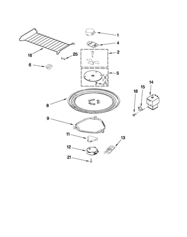 Magnetron and turntable parts