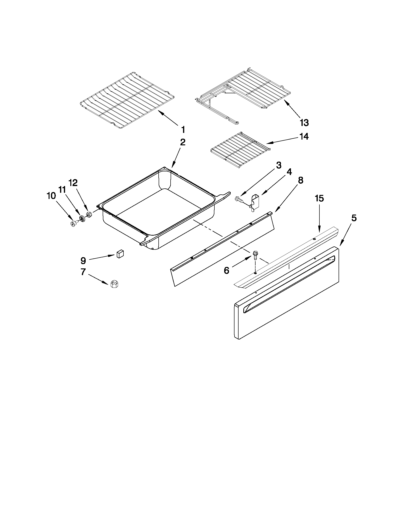 Drawer and rack parts