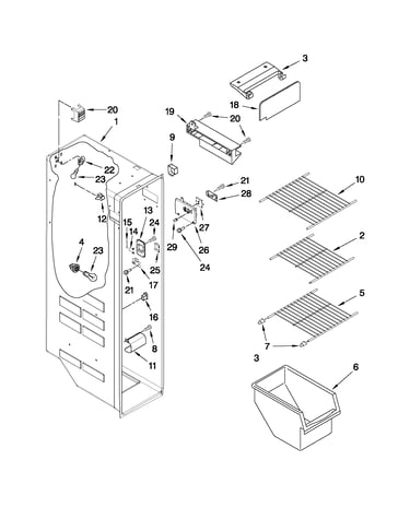 Freezer liner parts