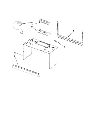 Cabinet and installation parts