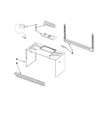 Cabinet and installation parts
