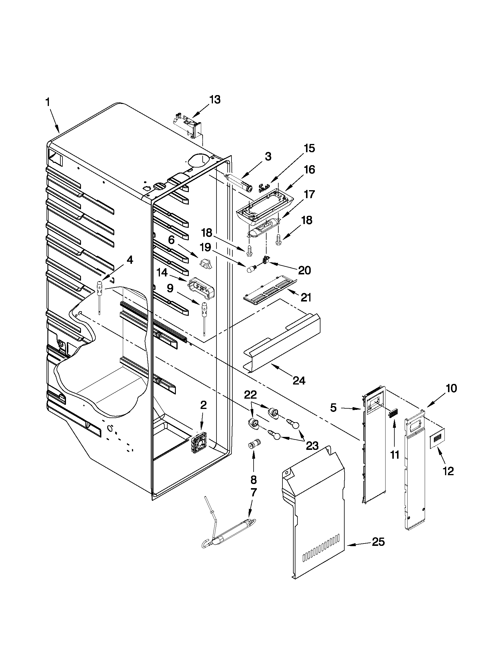 Refrigerator liner parts