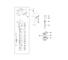 Whirlpool 7WSC21C4XW00 motor and ice container parts diagram