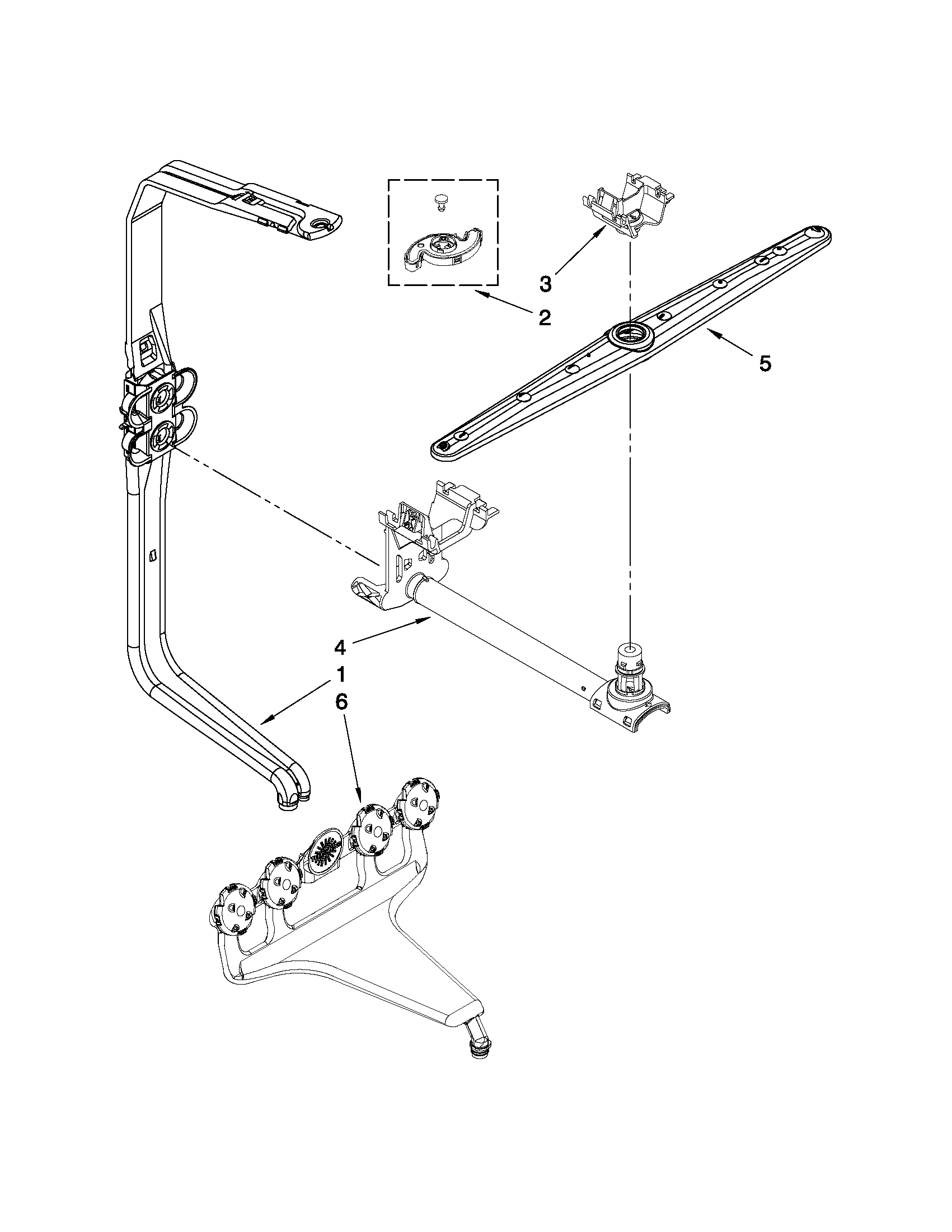 Upper wash and rinse parts