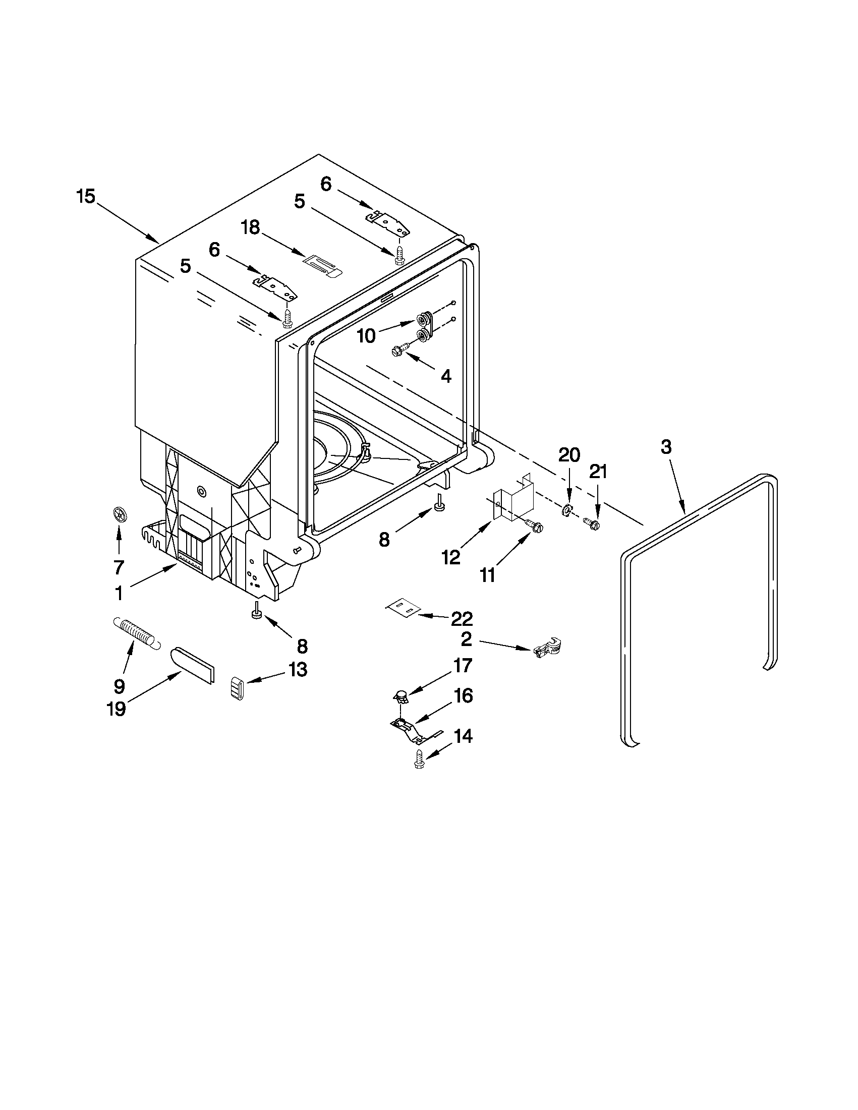 TUB AND FRAME PARTS