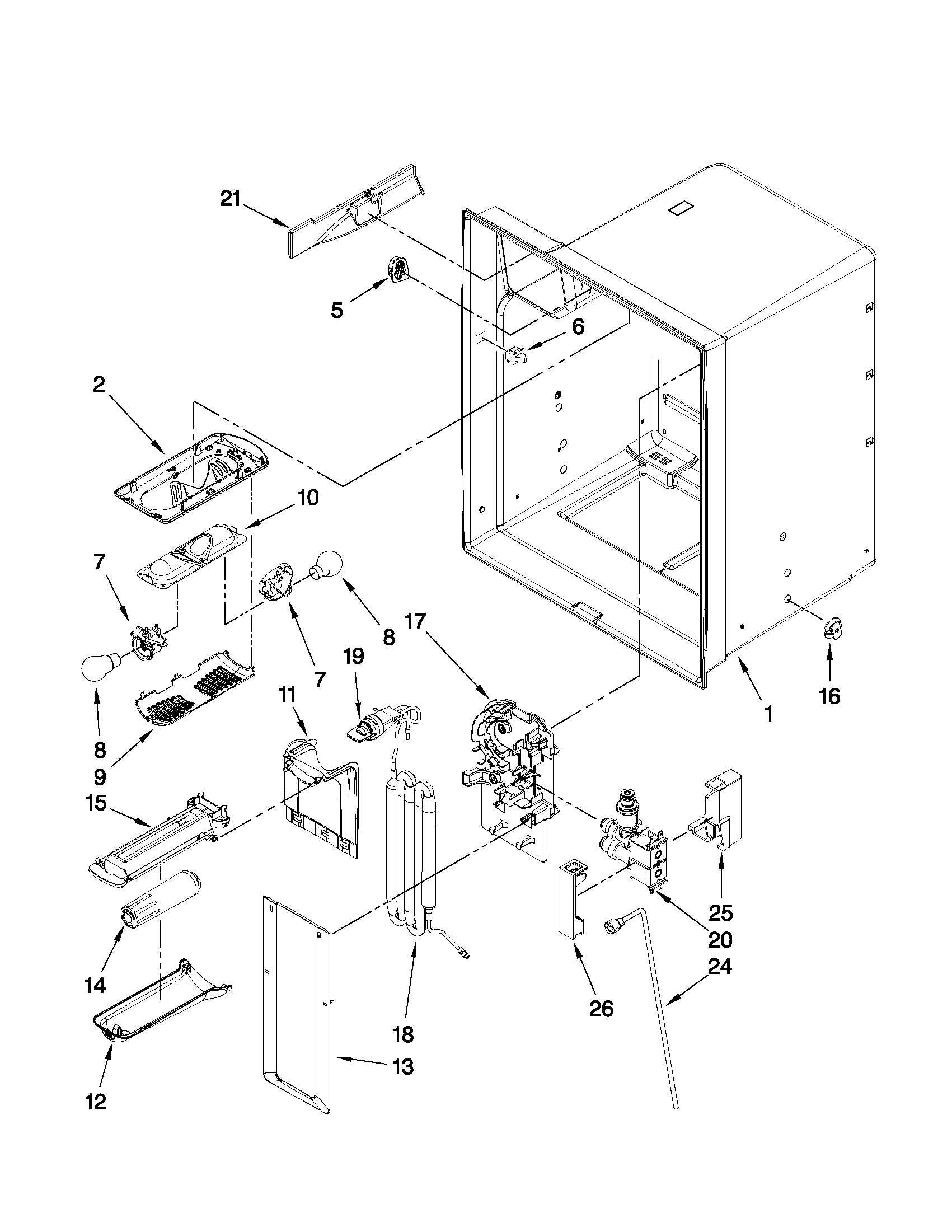 Refrigerator liner parts