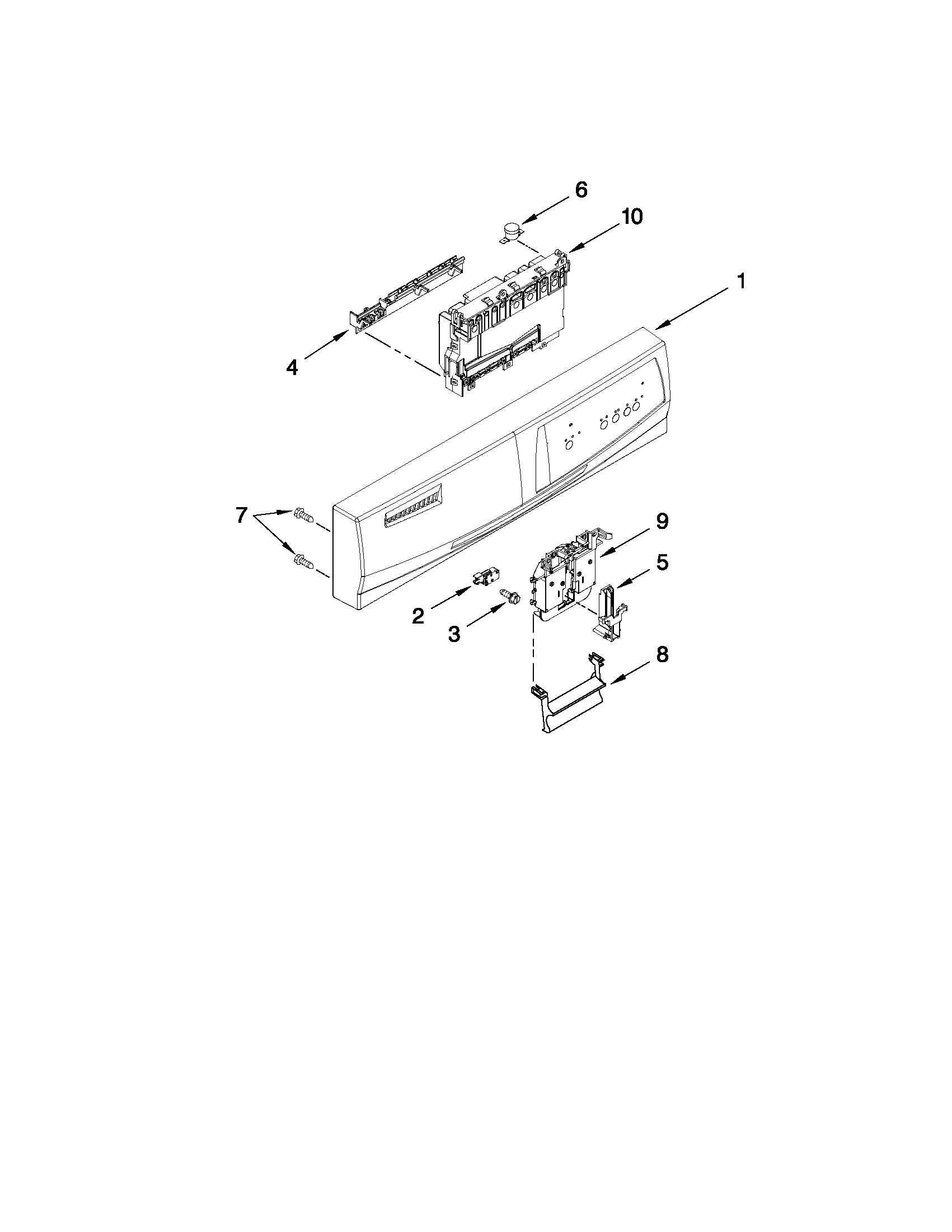Control panel and latch parts