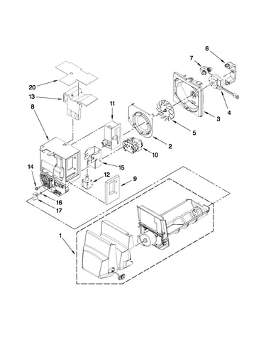 Motor and ice container parts