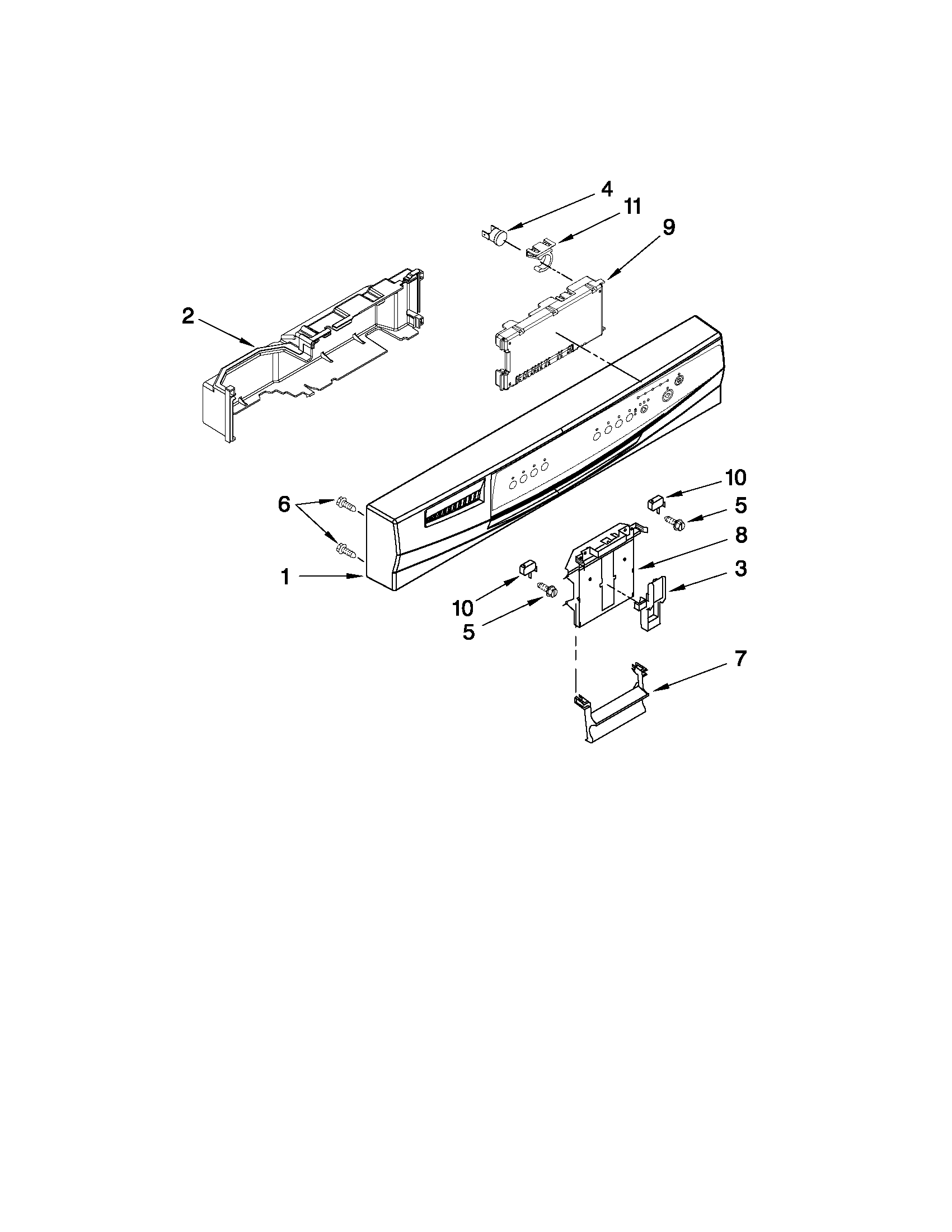 Control panel and latch parts