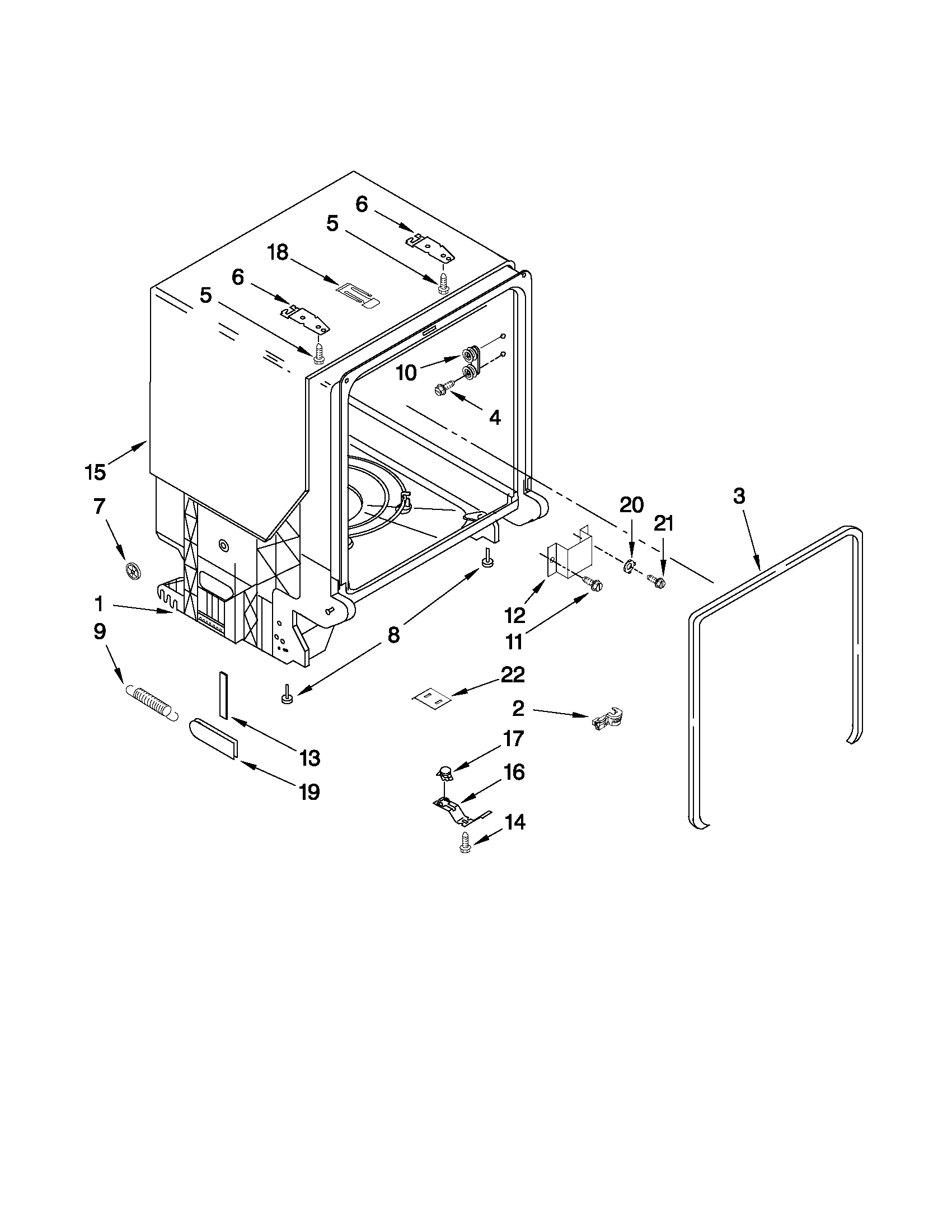 TUB AND FRAME PARTS